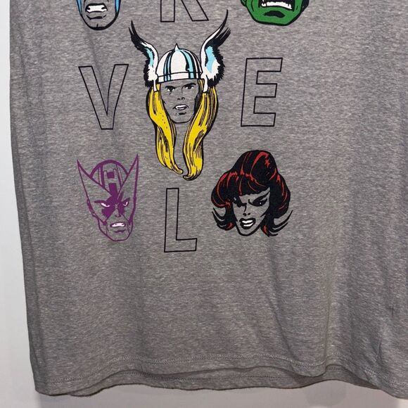 Marvel Kids Gray Tank Top with Superhero Faces - Picture 3 of 8